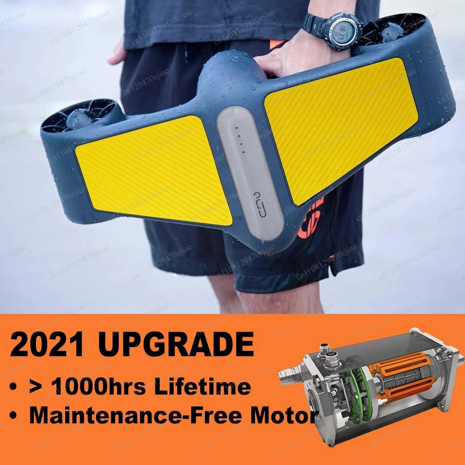500W Sea Scooter Underwater Diving Motor, 4.2 MPH Electric Swim Aid, 60-Min Runtime Snorkeling Propeller for Pool & Ocean