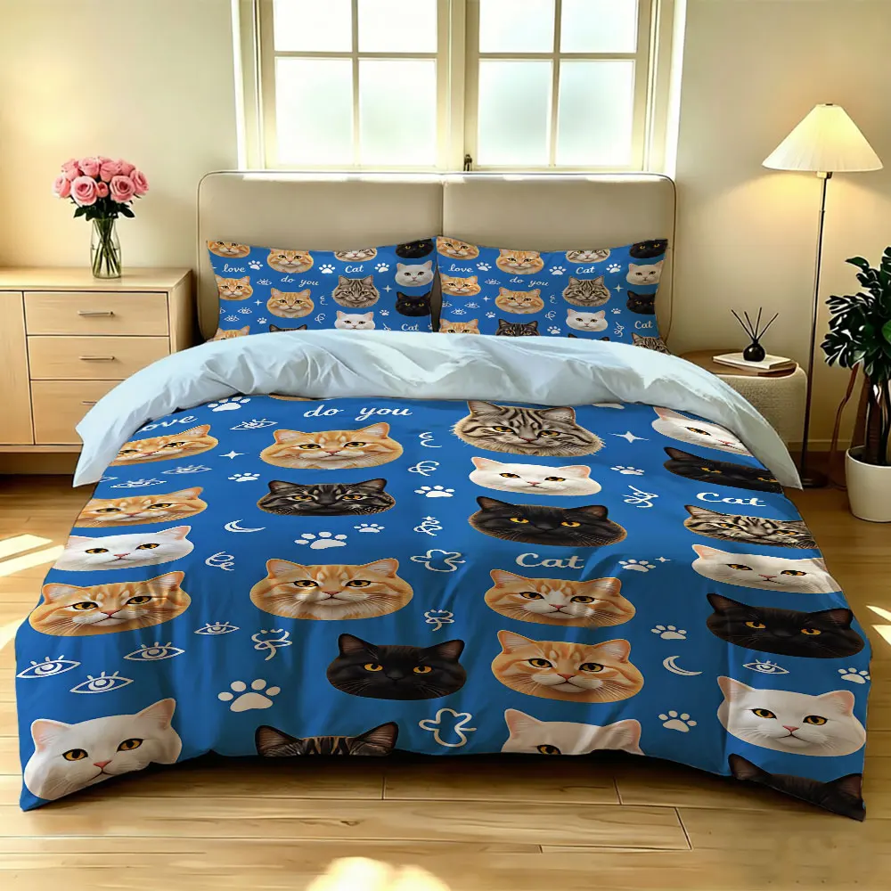 3PCS multi-color cat print 