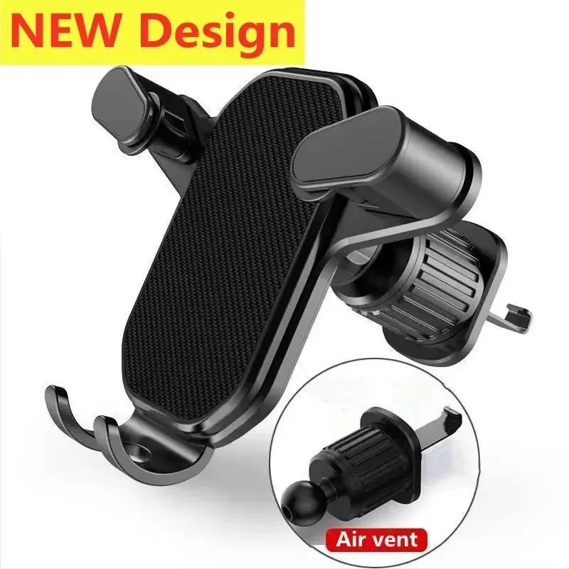 Universal Car Hook Base Phone Holder Gravity Mobile Stand GPS Support Auto Air Vent Mount for IPhone 16 15 14 13 Xiaomi Samsung