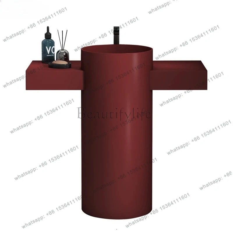 Artificial Stone Washbasin Bathroom Balcony Column Basin Floor-to-ceiling Integrated Basin