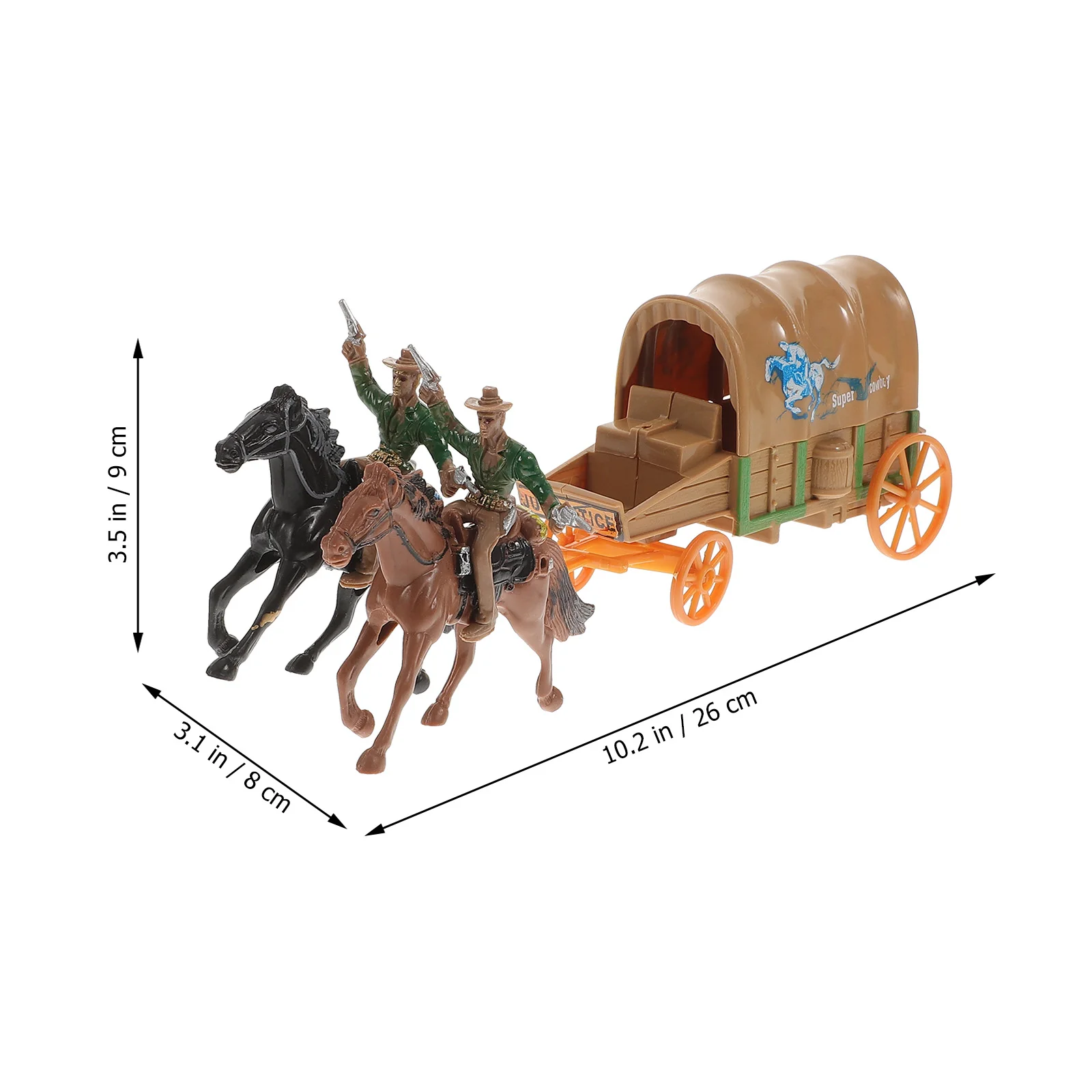 Western Model Cowboy Culture Toys Carriage Crafts Desktop Figurines Plastic