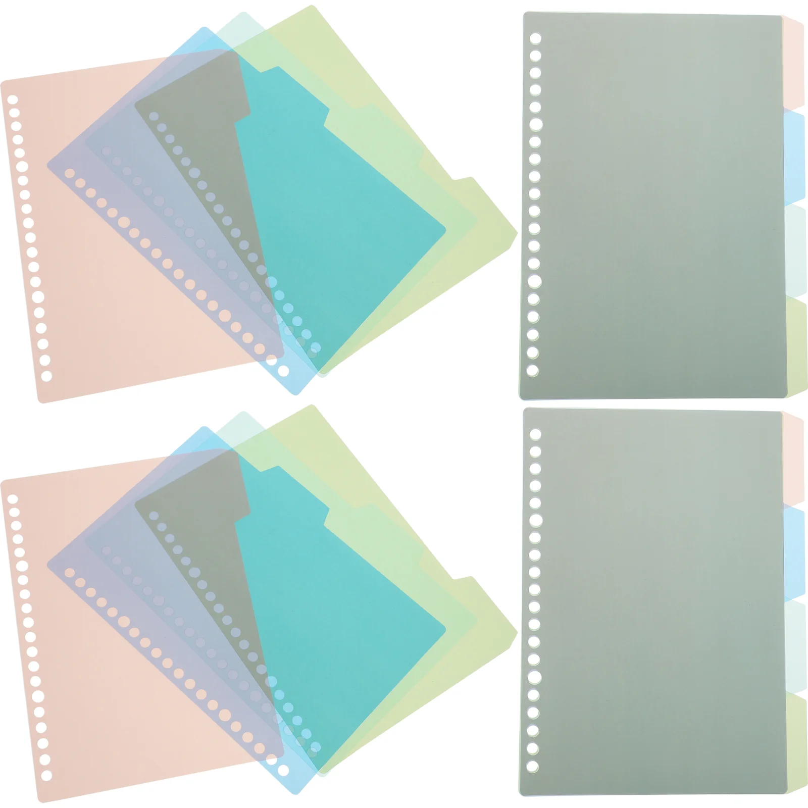 32 Pcs Index File Dividers Color Binder Tabs Category Page Card Colored Loose Leaf Pp Plastic