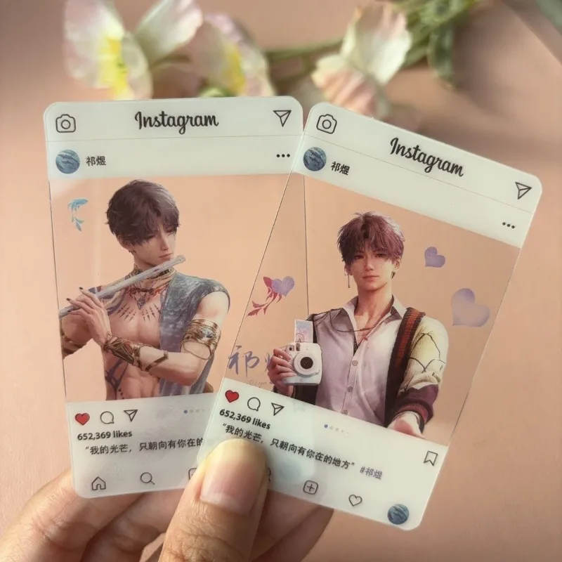 8Pcs/Set Game Love and Deepspace Three-Inch Photo Props Diy Cartoon Pvc Transparent Card Rafayel QiYu Collection Card Gift