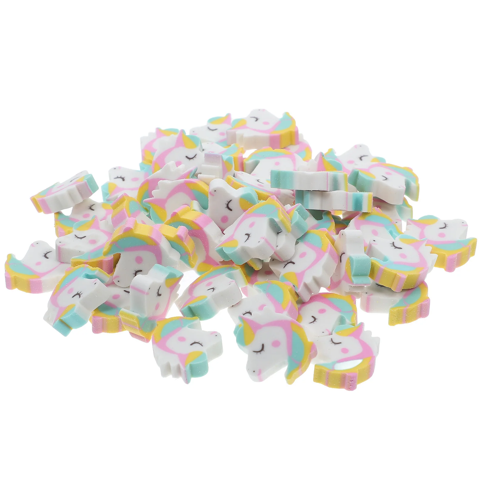 

50Pcs Small Horse Erasers Colorful Mini Erasers for Children Smooth Pencil Correction School Supplies Kids Learning Tools