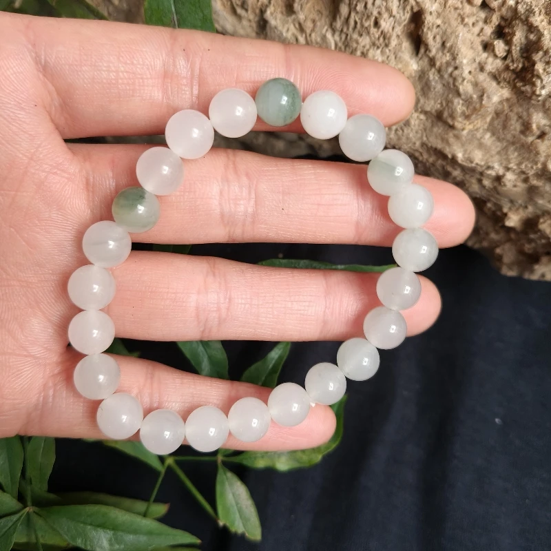 Jade Bracelet Natural Tianshan Cui Jade Bracelet 8mm Beads Boyfriend Girlfriend Exquisite Gift Jewelry