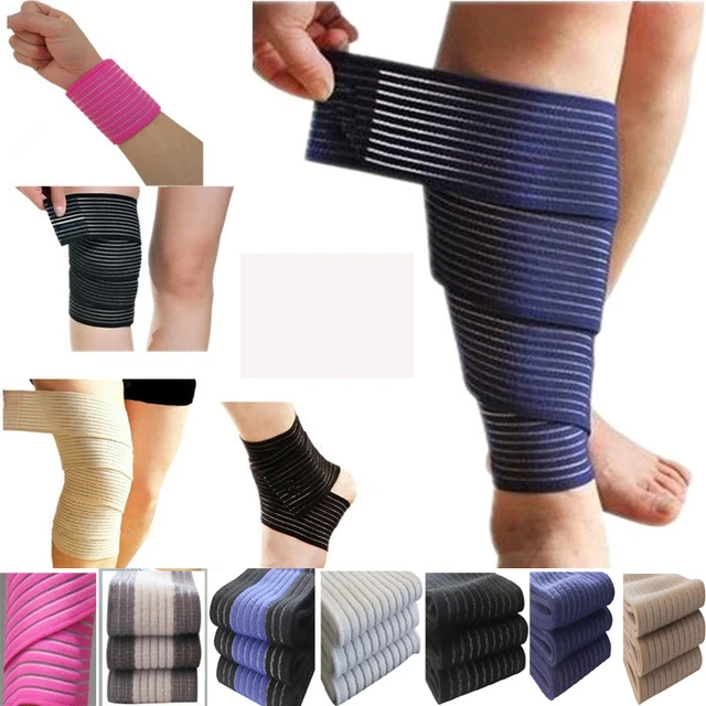 40-200cm kolano łokieć nadgarstek bandaż na kostkę mankiet wsparcie Wrap sportowy pasek kompresyjny pas Fitness siłownia Brace taśma gumką