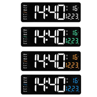 13/16 Inch LED Large Digital Wall Clock Remote Control Temperature Date Display Wall-mounted Alarms Clocks Living Room Desktop