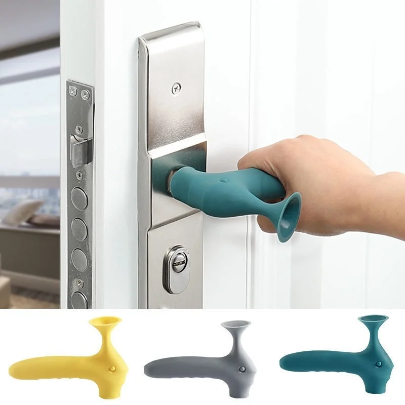 New Silicone thickened door handle protective cover anti collision no punching anti-collision pad suction cup type door suction