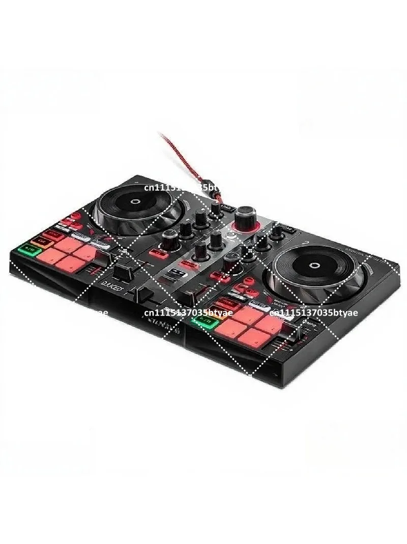 DJ Controller Entry Level Mini Portable Digital Mixing Console for Home Party Bar Beginner USB Powered Dual