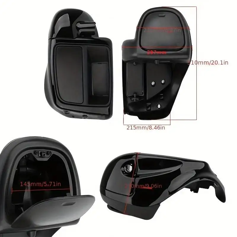 Motorcycle Gloss Black Lower Vented Leg Fairing Glove Box For Harley Touring Street Glide Ultra Road King 2014-2023