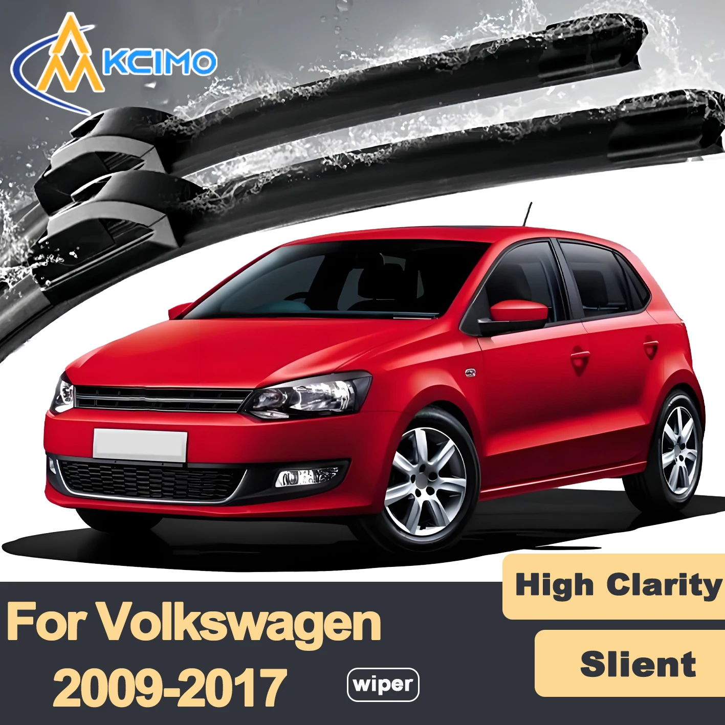 

Premium Rubber Durable Silent Windshield Wiper Blades 2pcs for Volkswagen Polo Mk5 6R 6C 61 2009-2017 Vento Ameo Polo Vivo