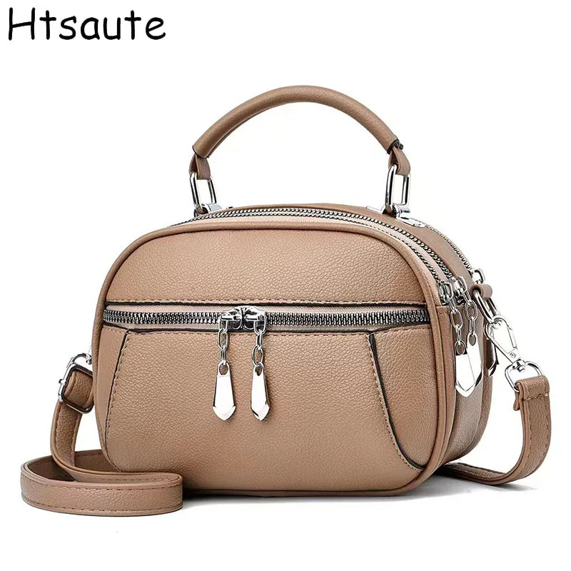 

Small Mommy's Bags Solid Color Ciircular Single Shoulder Bag Pu Leather Cross Body Bags Earphone Lipstick Small Storage Pack