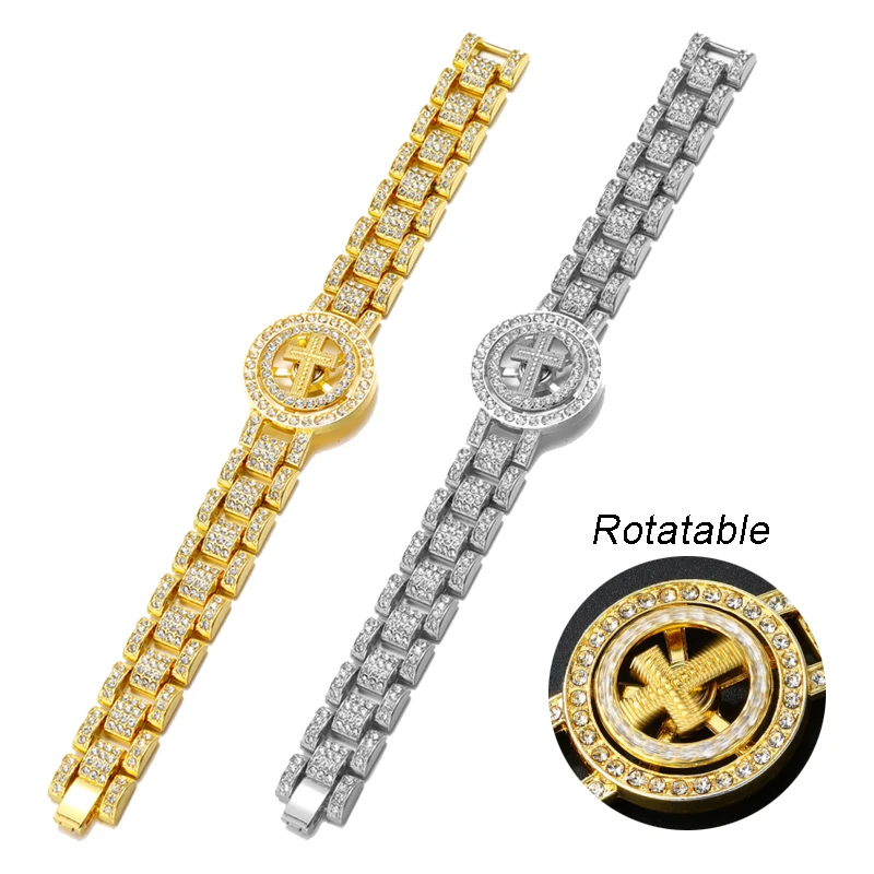 Новинка 2024 г., выложенная микросхемой, вращающийся ремень для мужских часов