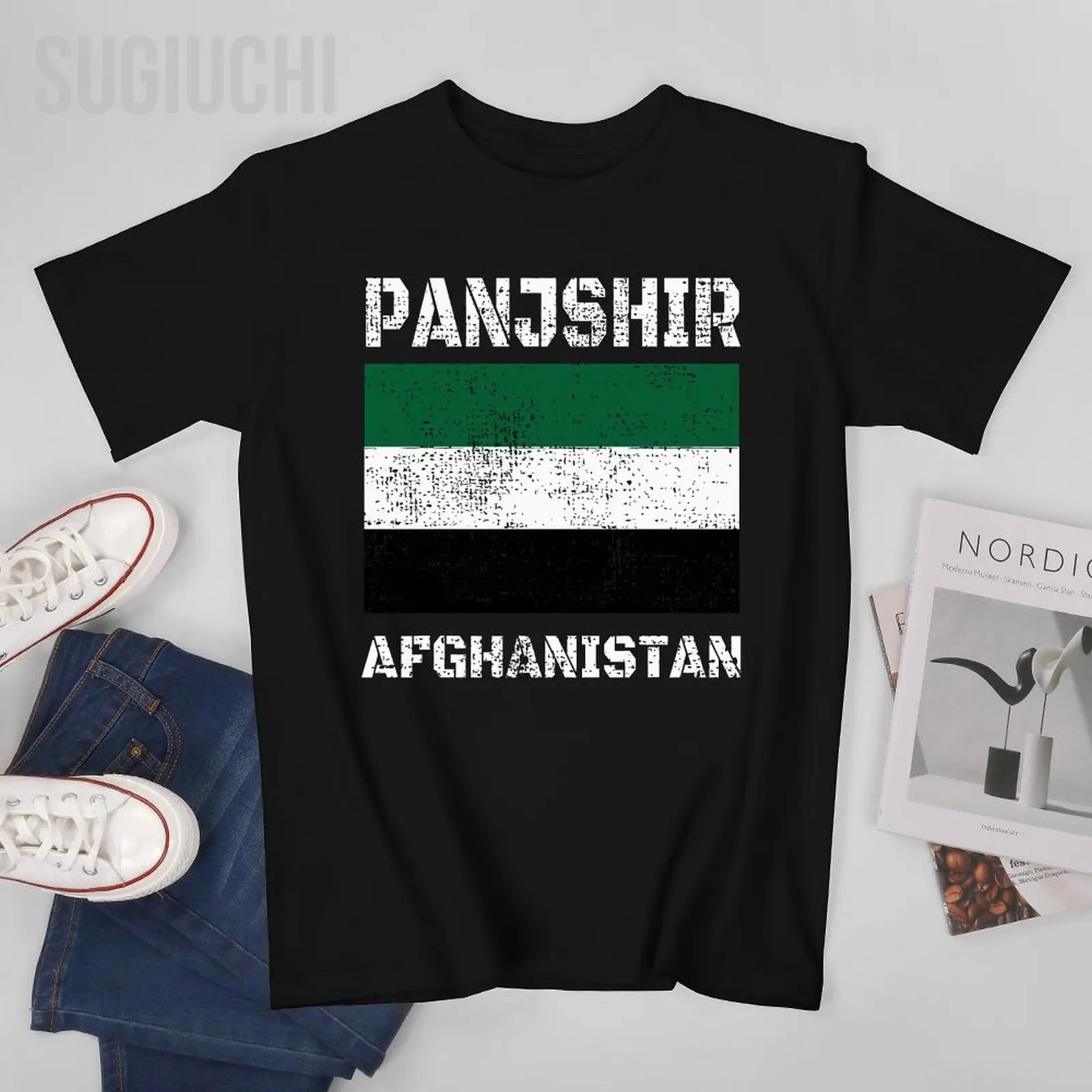 Men Panjshir Flag Afghan Afghanistan Tshirt Tees O-neck T Shirts Women Boys 100% Cotton Short T-Shirt Unisex All Seasons