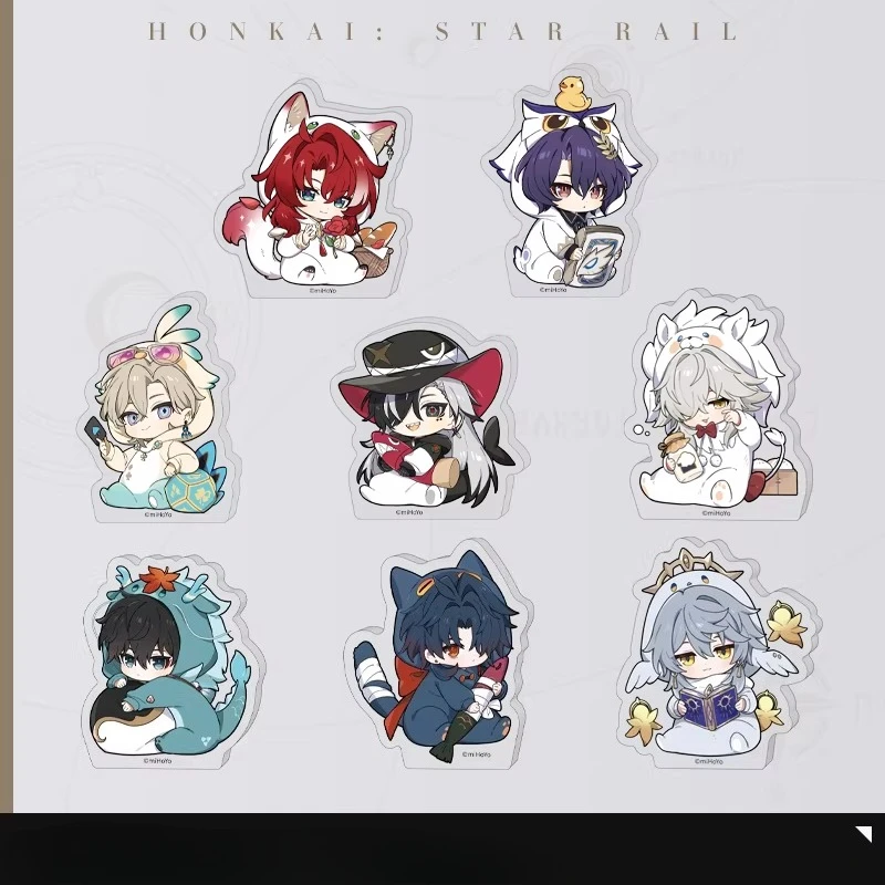 Honkai Star Rail Mini Acrylic Stand, Boys' Dorm Q Version Figure, Cute Desk Decor Anime Collectible, Game Gifts for Fans