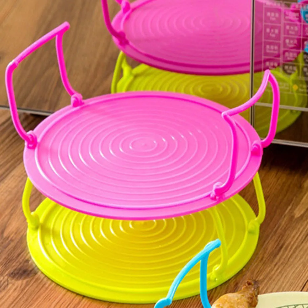 23.5*23.5*8.3cm Microwave Oven Heating Shelf Double-Insulated Heating Kitchen Tray Rack PP Material Microwave Oven Racks