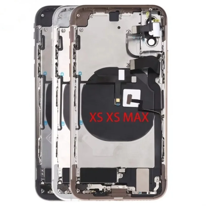 Back housing For iphone X-XS-Xsm Battery Back Cover Rear Door Middle Chassis Frame + SIM Tray Side Key Parts Housing Case