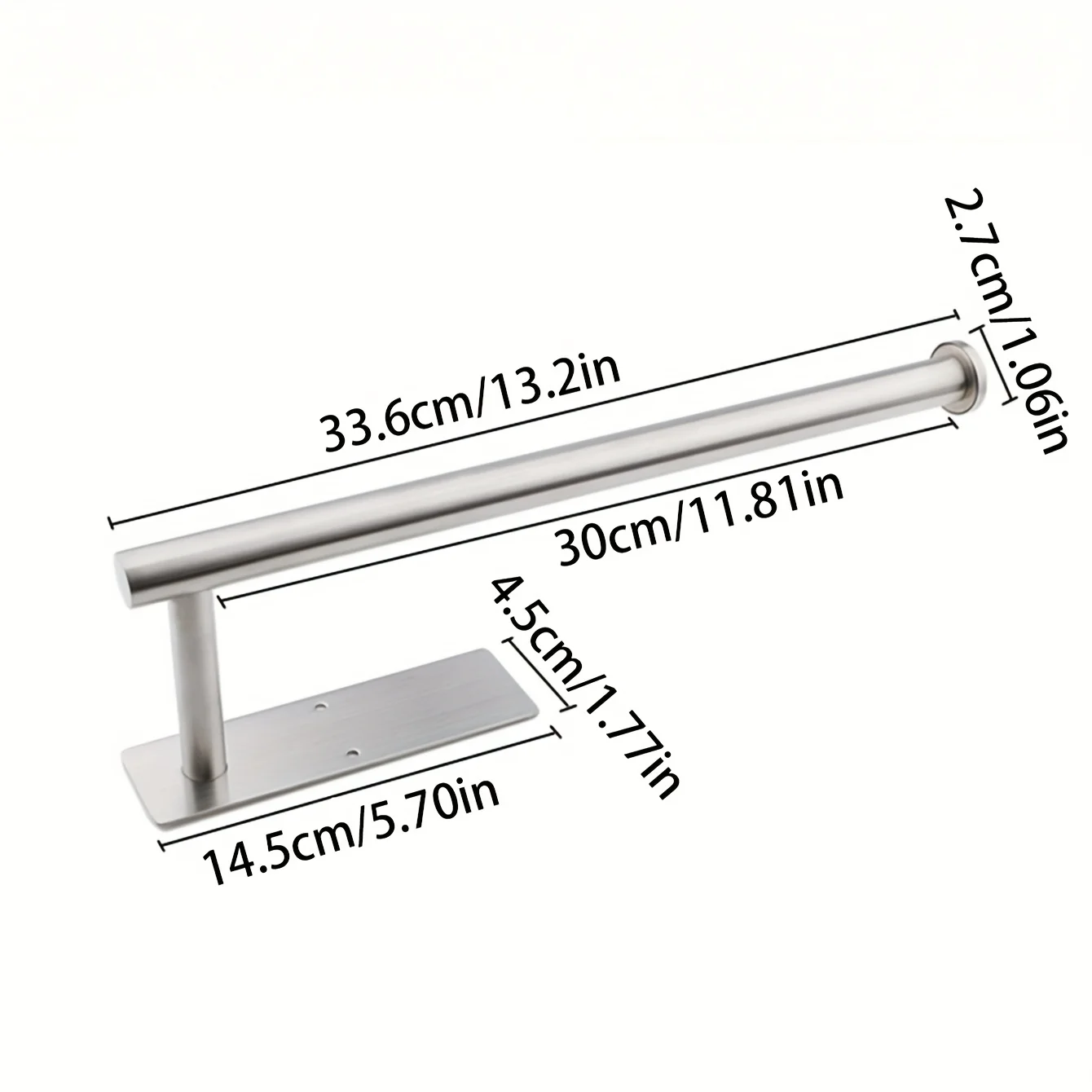 Portarrollos de papel de acero inoxidable - Montaje en pared, autoadhesivo o perforado, fácil de instalar, perfecto para uso en cocina y baño
