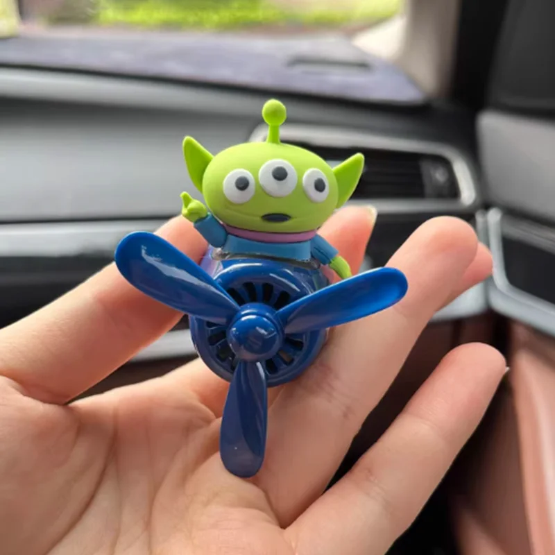 

Alien Cartoon Small Plane Car Air Vent Aromatherapy Cute Rotating Propeller Air Freshener Accessory Toys Universal Ornament Gift