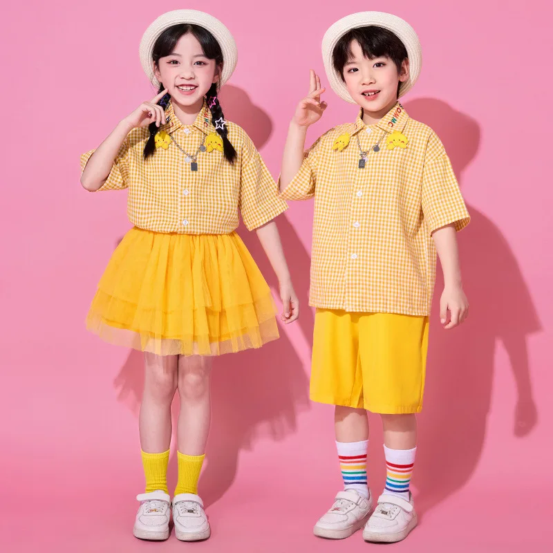 New Children's Street Dance Fashion Outfits Performance Uniforms School Graduation Class Performance Costumes Jazz Dance Set