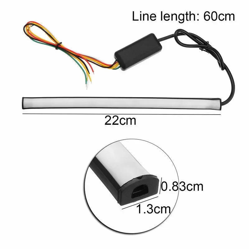 

1pcs Motorcycle LED Sequential Switchback Flowing Tail Brake Turn Signal Strip Lights High Quality Silica Gel LED Tail Light