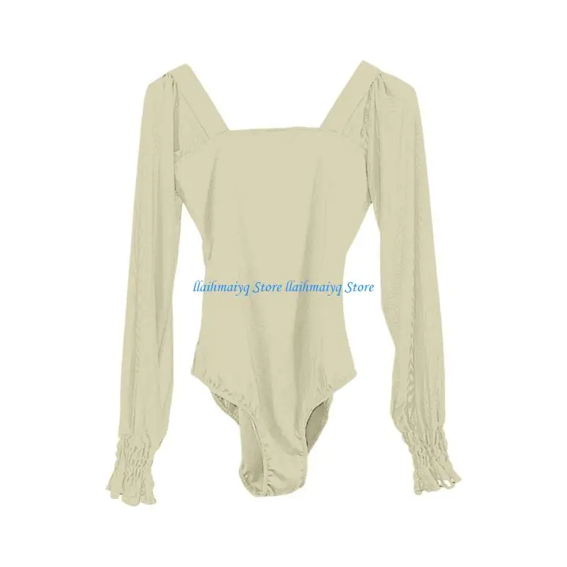 

573B Gymnastics Leotards for Girls Ballet Leotard Bodysuit Long Sleeve Mesh Dance Outfits Gymnastics Leotards Bodysuit Gifts