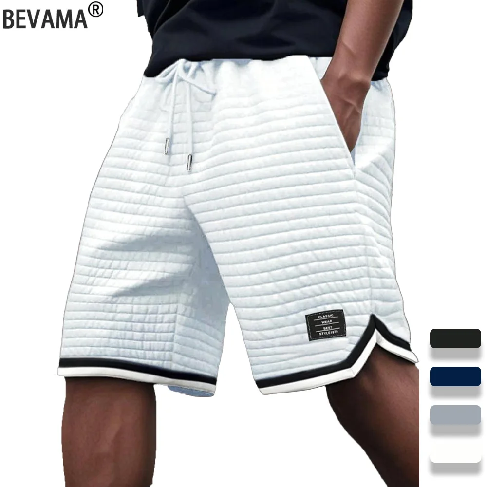 

Летние мужские полосатые жаккардовые шорты, однотонные повседневные спортивные шорты, крутые шорты для бега, тренажерного зала, фитнеса, тренировок, бега, спортивная одежда