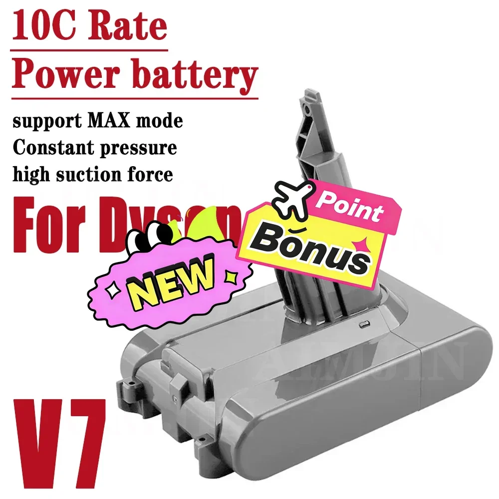 🚧2026 12800mAh 21.6V Lithium For Dyson V7 Battery Replacement For Motorhead Pro Trigger V7 Animal Car+Boat Fluffy SV11Battery🧸