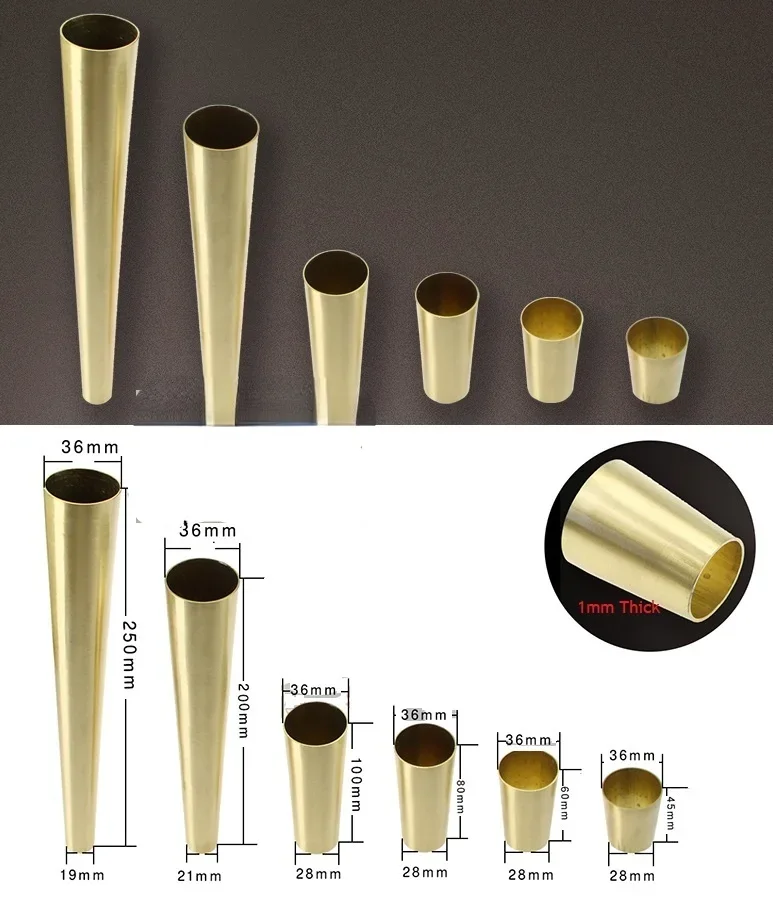yes4Pcs/Lot Metal Brass Tip Cap For Mid-Century Modern Chinese Table Chair Seat Leg Feet Tapered