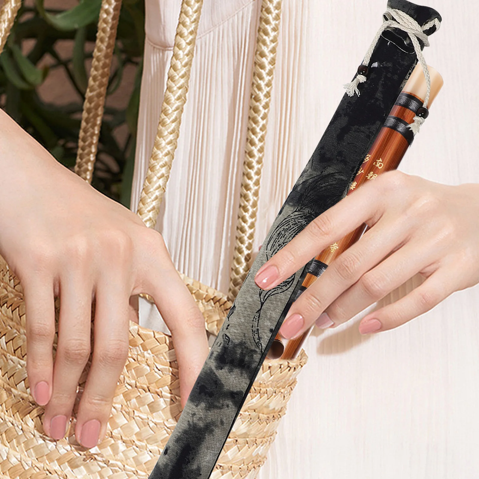 

Portable Flute Storage Case Flannel Bag Pouch Instrument Box Bamboo Chinese Travel
