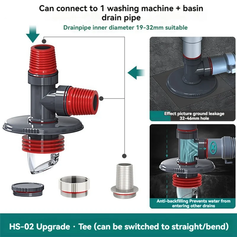 ALIM-Multifunctional Washing Machine Drain-Pipe Sewer Pipe Special Floor Drain Connector Deodorant Anti-Overflow Adapter