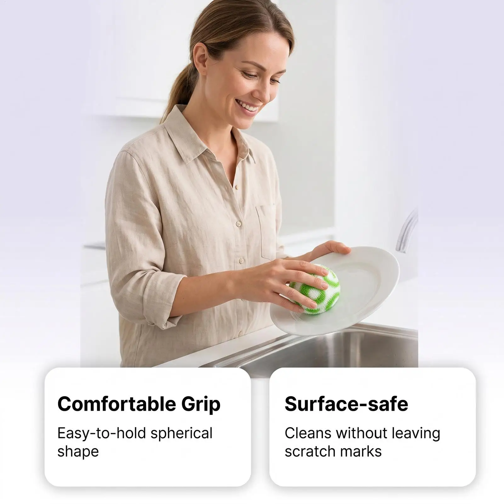 Scrub Brush For Dishes 8 Pieces Spherical Non-Scratch Flexible Tool Bathtub Cleaning Ball For Sink Bowls Pots Bathtub Countertop