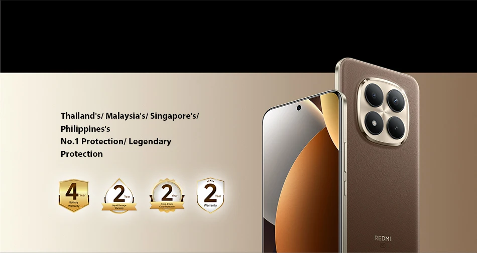 Xiaomi Mobile Phones Redmi Note 15 Pro+ 5G Global Version Snapdragon® 7s Gen 4 NFC 6.83" CrystalRes AMOLED display 6500mAh