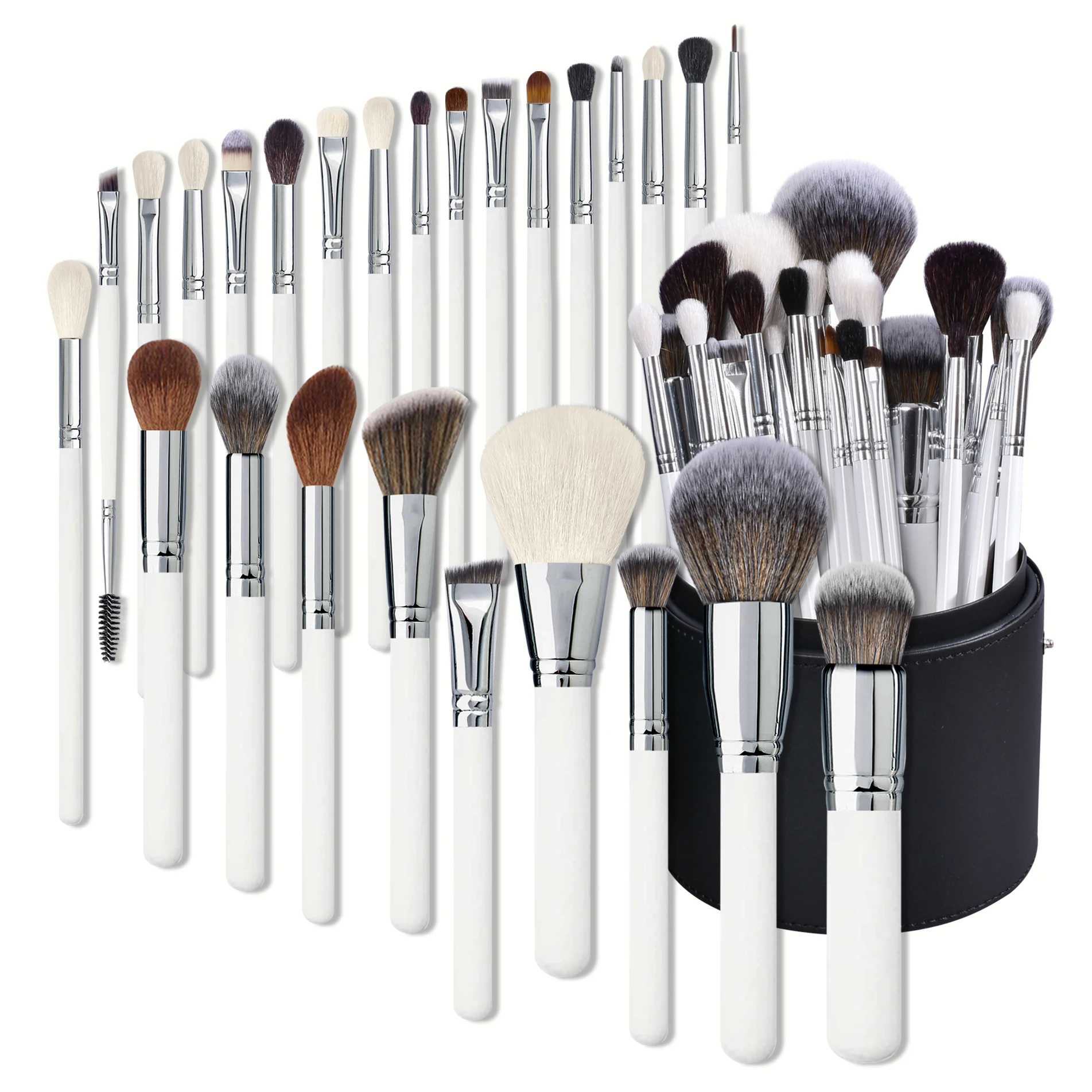 New 12/16/26 Pcs Wooden Handle Makeup Brushes Set Foundation Blush Concealer Eyeshadow Eyebrow Powder Brush Make Up Beauty Tools