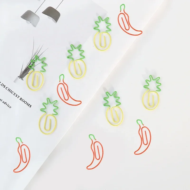 

20pcs Pineapple Chili Paper Clip Decorative Bookmark Binder Scrapbook Paper Clips School Office Student Stationery Supplies