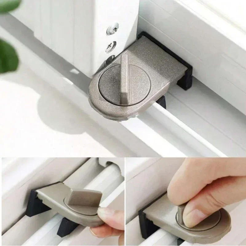 

Window Safety Aluminum Alloy Sliding Lock Sliding Door Anti-theft Adjustable Buckle Window Stopper Lock for Home