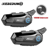 Intercomunicador con Bluetooth para casco de motocicleta, interfono inalámbrico para 2 conductores, manos libres, llamada, 1000M, 1/2 piezas