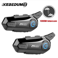 1/2Pcs Bluetooth Motorcycle Helmet Intercom Headset 1000M For 2 Rider Intercomunicador Moto Wireless Interphone Handsfree Call