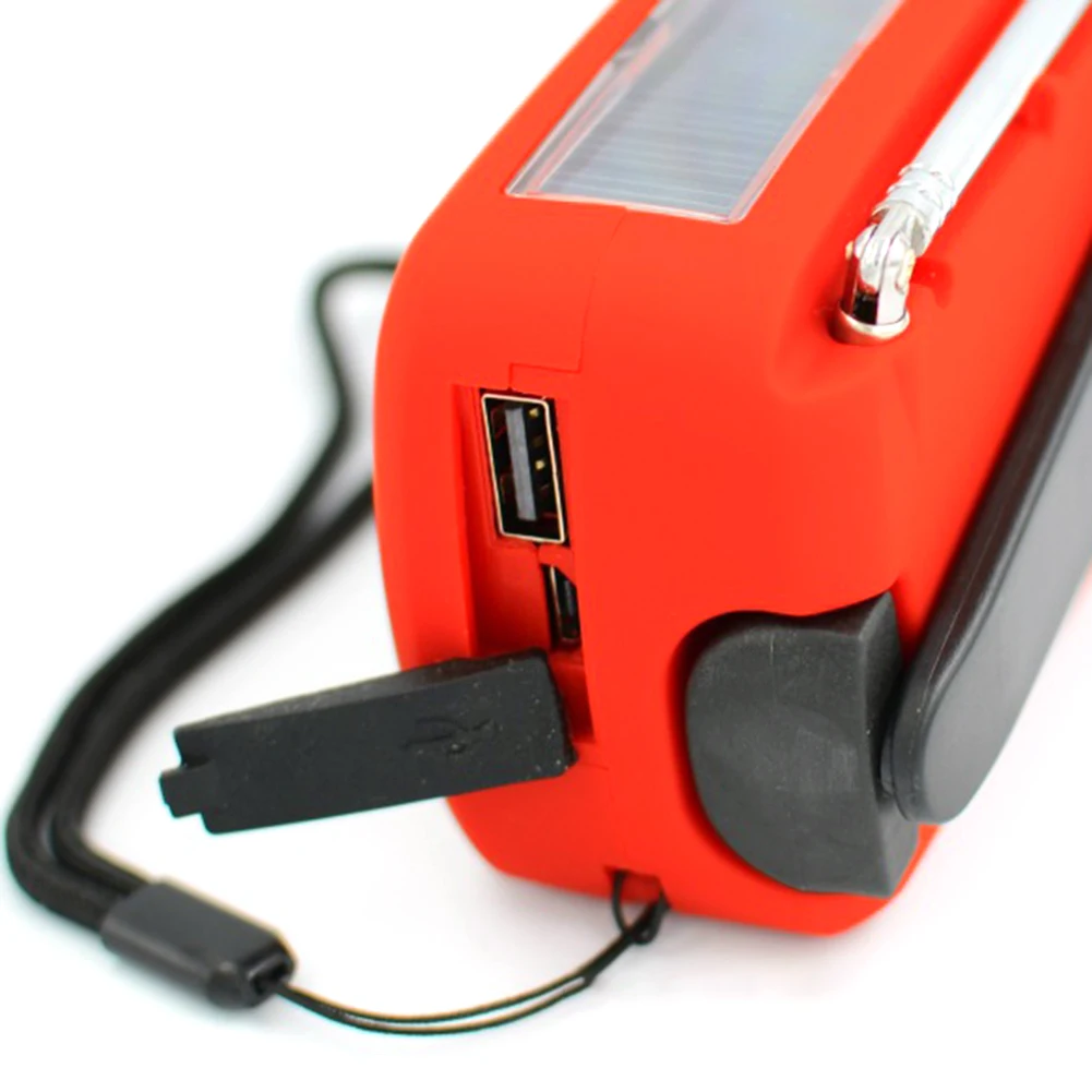 Portable Hand Radio Solar Crank AM/FM/NOAA Weather Radio Emergency Flashlight