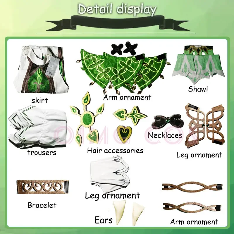 Nahida Cosplay Costume Genshin Impact Adult Carnival Uniform Wig Anime Halloween Costumes Women Game Lesser Lord Kusanali