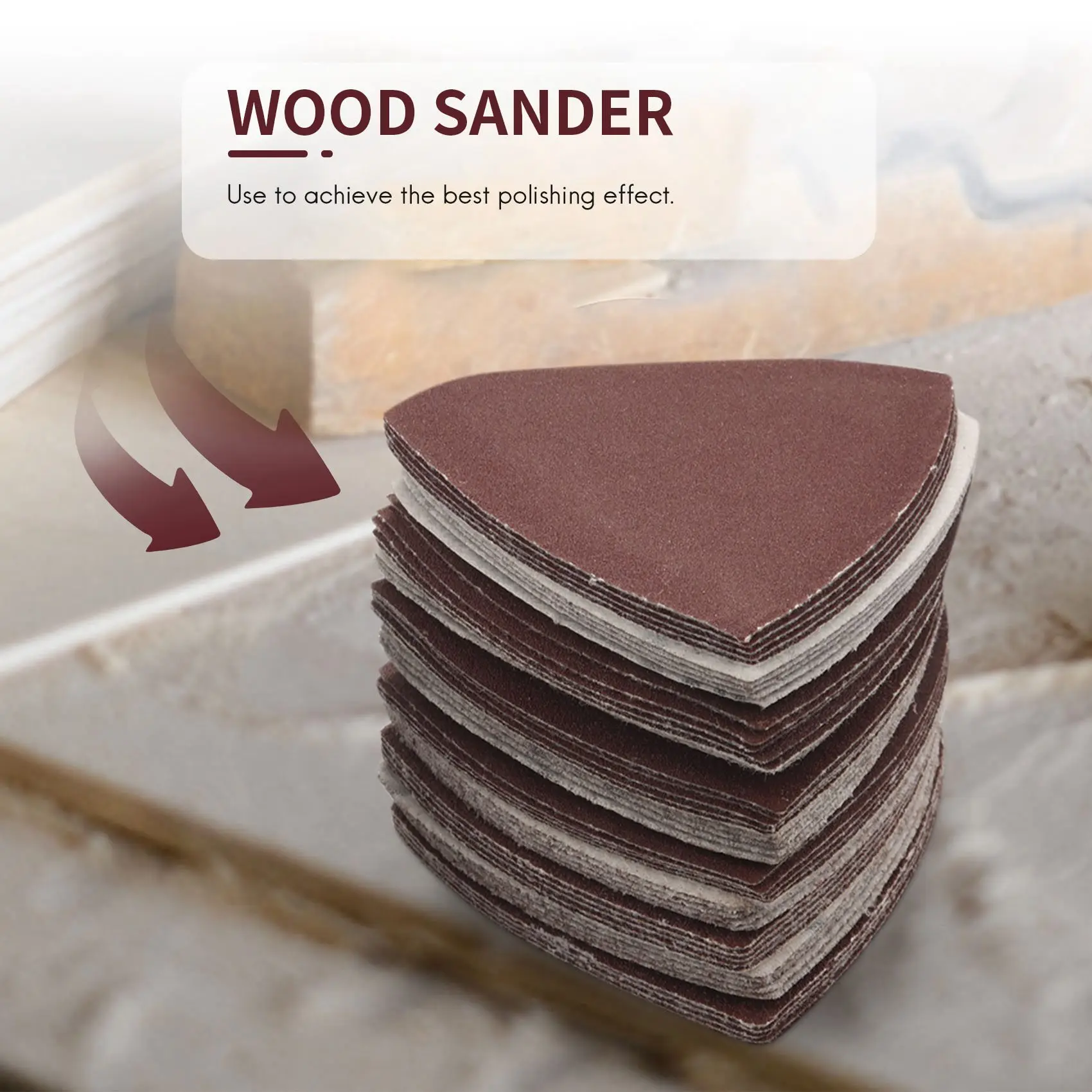 Sanding Paper Triangular Hook Loop Triple-cornered Sandpaper for 3-1/8 Inch Oscillating Multi Tool Sanding Pad