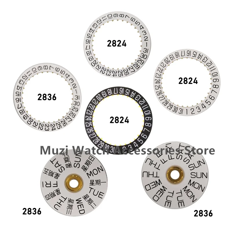 

Watch Date Day Wheel Calendar Disc Black White Watch Weekly Disc Fits for 2824 2836 Movement Replace Parts