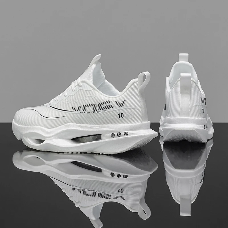 Herren-Freizeitsportschuhe mit Carbonplatte zur Laufunterstützung, atmungsaktivem Mesh, bequemen, niedrigen Schnürschuhen für Trailrunning, Zero-Drop-Sohle, langsamem Rückprall, rutschfest, geeignet für Fitnessstudio, Jogging und Camping. – Detail 5