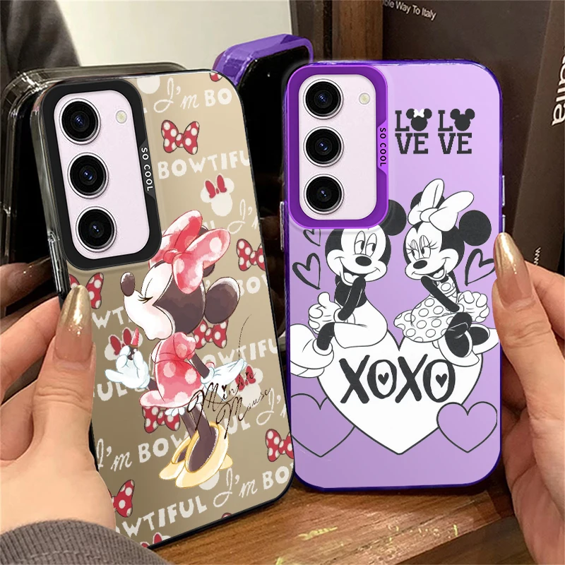 Disney Minnie Mickey Cool For Samsung Galaxy A71A15 A52 A34 A54 A33 A21S 4G 5G Fashion Colorful Silver Phone Case