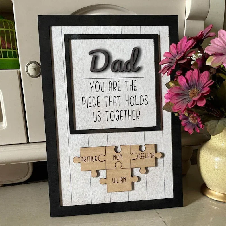 Personalized Names Wood Puzzles Craft You Are The Piece That Holds Us Together Personalized Fathers Day Gift Mother's day gift