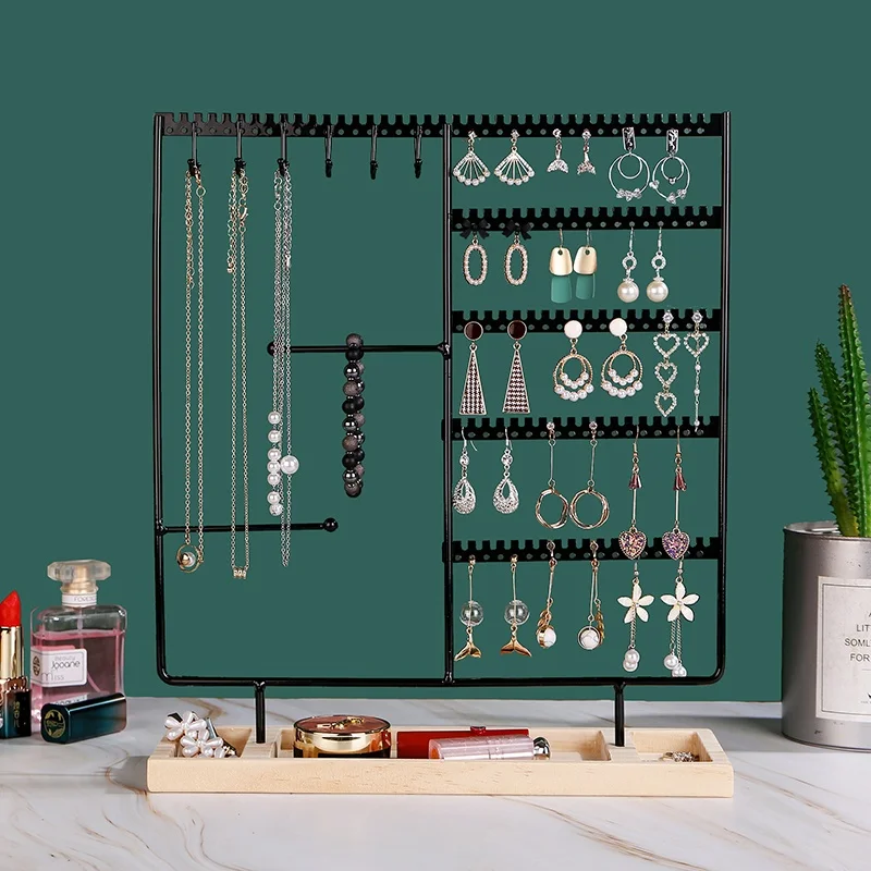 Sieraden Display Rack Oorbellen Ring Ketting Horloge Sieraden Plank Organisator Armband Standhouder Haken Opslag met Sieraden Lade