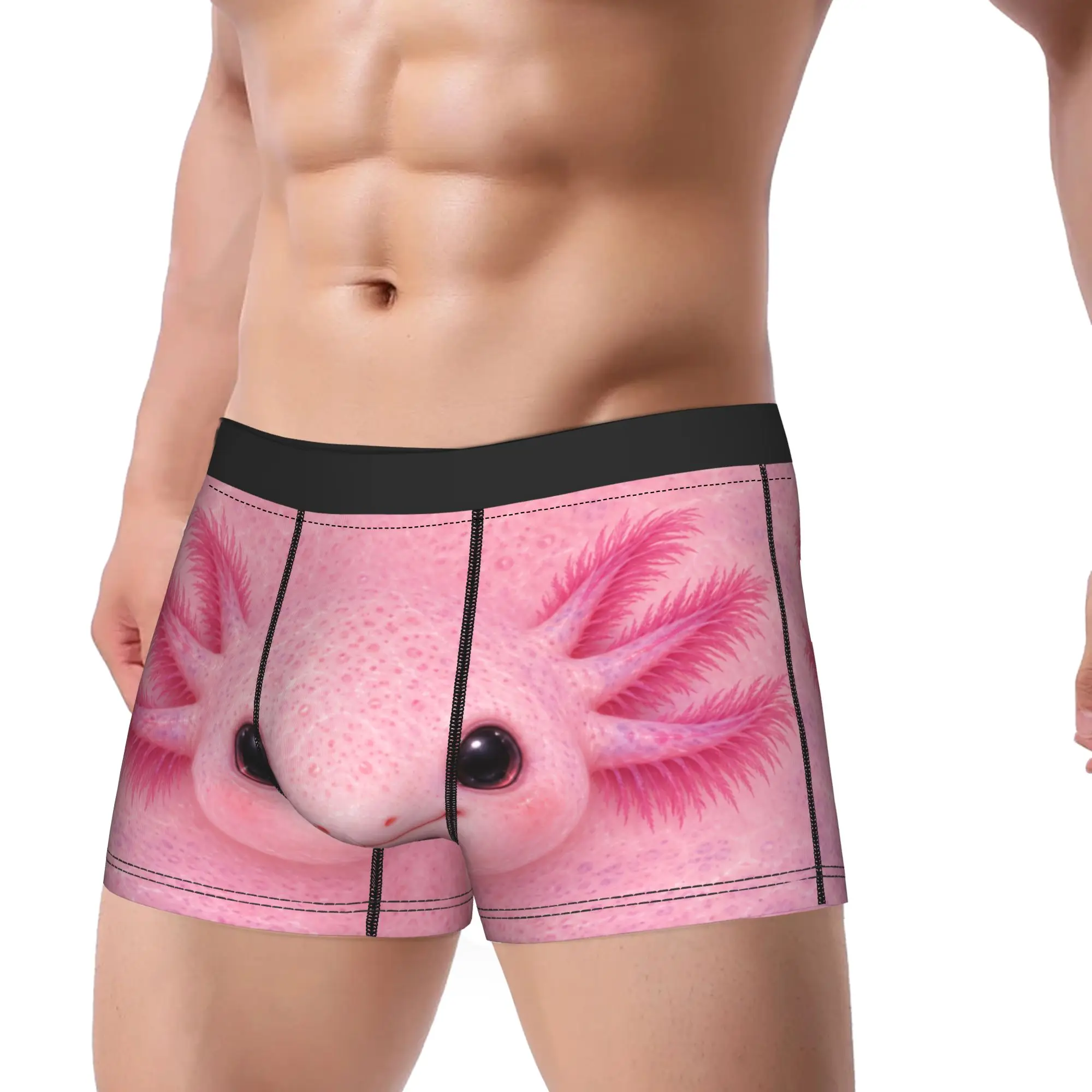 Smiling Pink Axolotl Slouch Boxers Novelty Gift For Men Humorous Underwear  Boxer Underpants