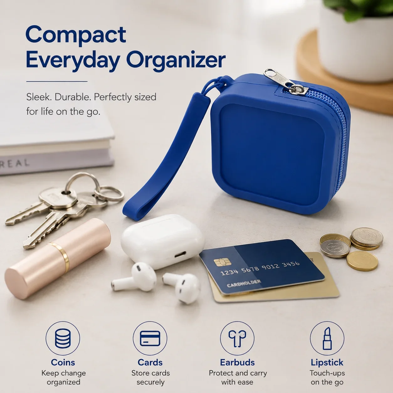 Mini Zipper Silicone Multifunctional Storage Purse Waterproof Coin Bag Lipstick Earphone Key Organizer