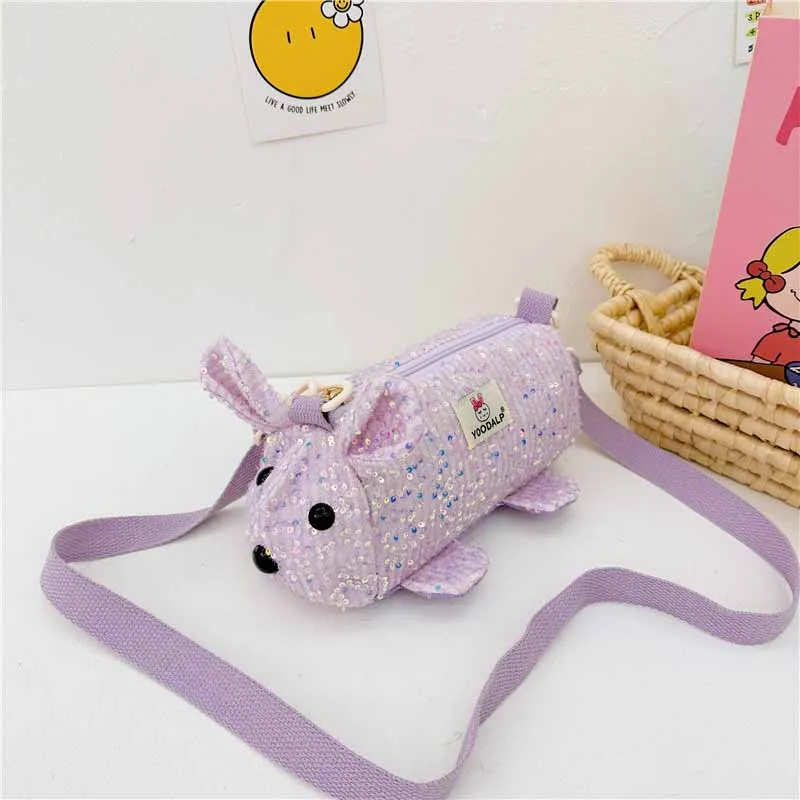 Korean Version Of The Children's Bag Cartoon Cute Bunny Sequins Girls Crossbody Bag Children Out Of The Storage Coin Purse