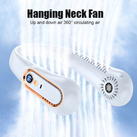 Neck Fan Mini Portable Lazy Silent Bladeless Fan Usb Charging Home Office Camping Digital Display 5 Gear Neckband Air Cooler